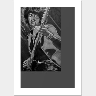 Phil Lynott - Thin Lizzy - monochrome close up Posters and Art